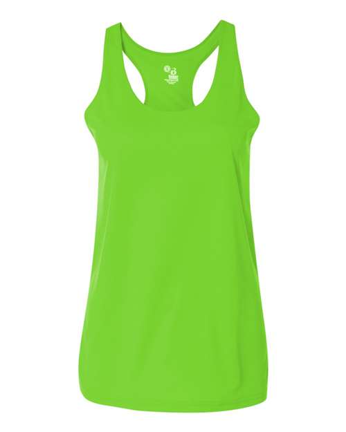 Badger 4166 Women’s B-Core Racerback Tank Top - Lime - front