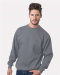 Bayside 1102 Unisex USA-Made Crewneck Sweatshirt - Charcoal - model front
