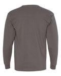 Bayside 8100 Unisex USA-Made Long Sleeve Pocket T-Shirt - Charcoal - back