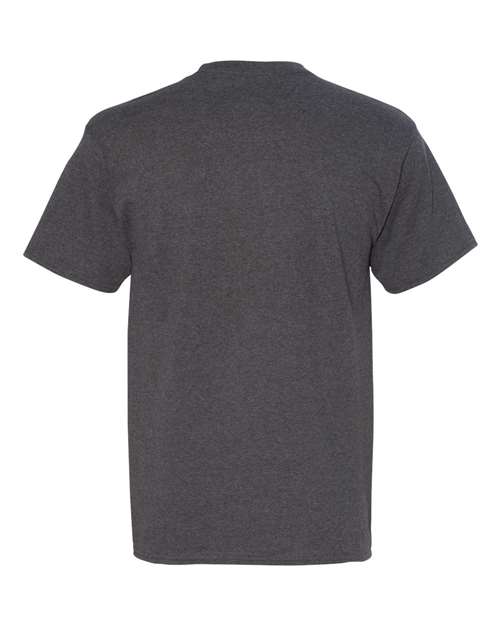 Hanes 5190 Men's Beefy-T Pocket T-Shirt - Charcoal Heather - back