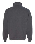 Jerzees 4528MR Unisex Super Sweats NuBlend Quarter-Zip Cadet Collar Sweatshirt - Black Heather - back