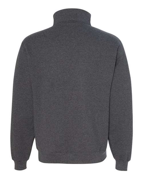 Jerzees 4528MR Unisex Super Sweats NuBlend Quarter-Zip Cadet Collar Sweatshirt - Black Heather - back