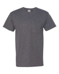 Jerzees 29MPR Unisex Dri-Power 50/50 Pocket T-Shirt - Black Heather - front