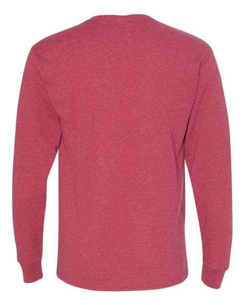 Jerzees 29LSR Unisex Dri-Power Long Sleeve 50/50 T-Shirt - Vintage Heather Red - back