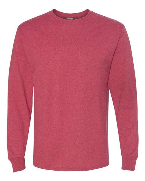 Jerzees 29LSR Unisex Dri-Power Long Sleeve 50/50 T-Shirt - Vintage Heather Red - front