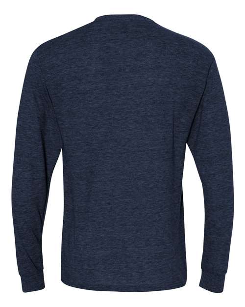 Jerzees 29LSR Unisex Dri-Power Long Sleeve 50/50 T-Shirt - Vintage Heather Navy - back