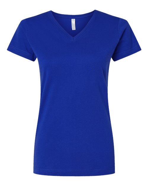 LAT 3507 Women's Fine Jersey V-Neck Tee - Royal - front