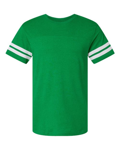 LAT 6937 Unisex Football Fine Jersey Tee - Vintage Green/ White - front