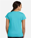 LAT 3516 Women's Fine Jersey Tee - Caribbean - model back