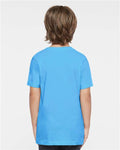 LAT 6101 Youth Fine Jersey Tee - Aqua - model back