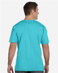 LAT 6901 Unisex Fine Jersey Tee - Caribbean - model back