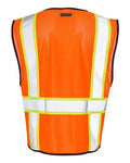 Kishigo 1527-1528 Unisex Economy Contrasting Vest with Zippered Front - Orange - back