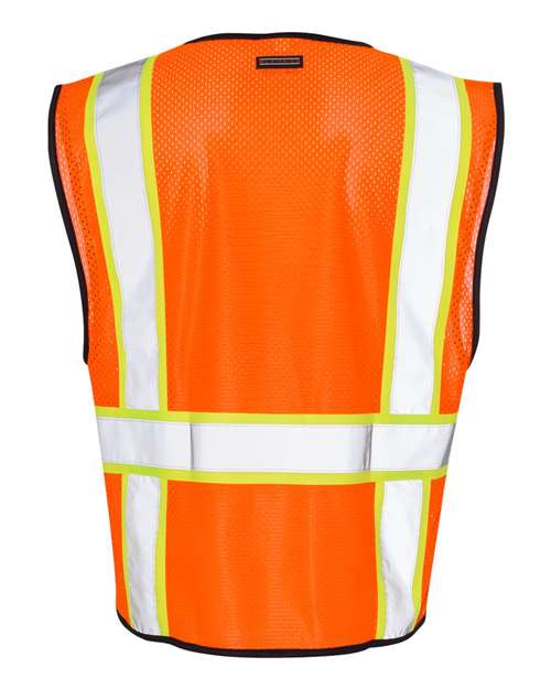 Kishigo 1527-1528 Unisex Economy Contrasting Vest with Zippered Front - Orange - back