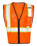 Kishigo 1527-1528 Unisex Economy Contrasting Vest with Zippered Front - Orange - front