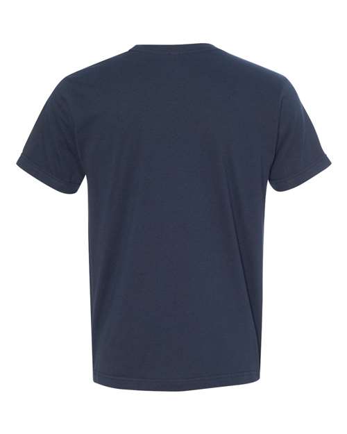 Bayside 5000 Unisex USA-Made Fine Jersey T-Shirt - Navy - back