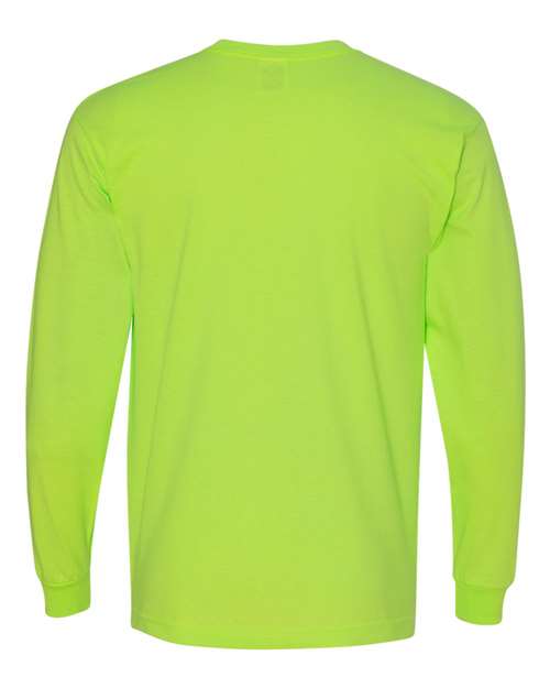 Bayside 5060 Unisex USA-Made Long Sleeve T-Shirt - Lime Green - back