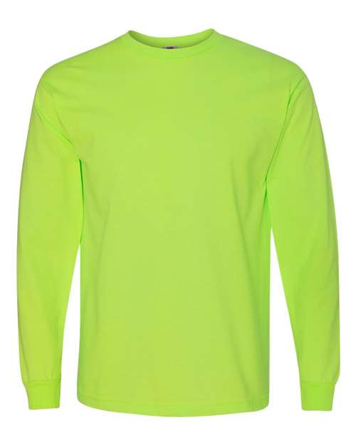 Bayside 5060 Unisex USA-Made Long Sleeve T-Shirt - Lime Green - front