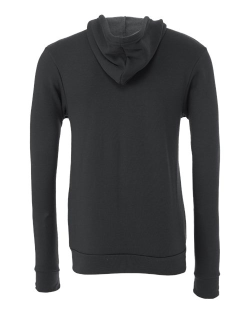 Bella + Canvas 3739 Sponge Fleece Full-Zip Hoodie Sweatshirt - Dark Grey - back