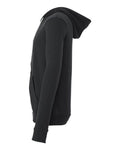 Bella + Canvas 3739 Sponge Fleece Full-Zip Hoodie Sweatshirt - Dark Grey - side