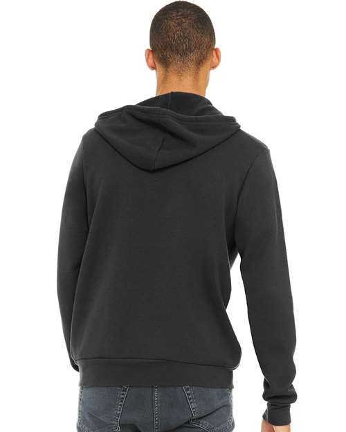 Bella + Canvas 3739 Sponge Fleece Full-Zip Hoodie Sweatshirt - Dark Grey - model back