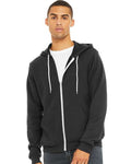 Bella + Canvas 3739 Sponge Fleece Full-Zip Hoodie Sweatshirt - Dark Grey - model front
