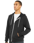 Bella + Canvas 3739 Sponge Fleece Full-Zip Hoodie Sweatshirt - Dark Grey - model side