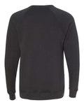 BELLA + CANVAS 3901 Unisex Sponge Fleece Raglan Crewneck Sweatshirt - Dark Grey - back