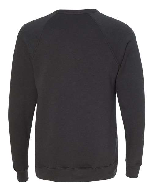 BELLA + CANVAS 3901 Unisex Sponge Fleece Raglan Crewneck Sweatshirt - Dark Grey - back
