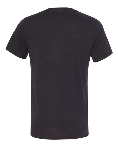 Bella + Canvas 3415 Triblend V-Neck Tee - Solid Black Triblend - back