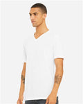 Bella + Canvas 3415 Triblend V-Neck Tee - Solid White Triblend - model side