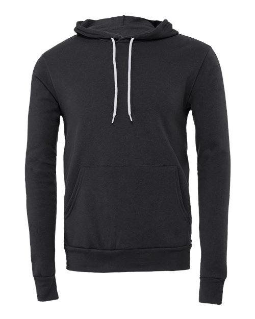 Bella+Canvas 3719 Unisex Sponge Fleece Pullover Hoodie - Dark Grey - flat front
