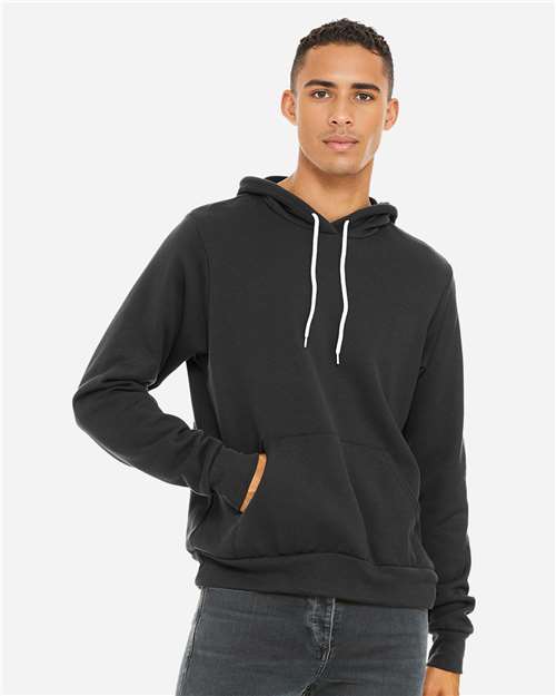 Bella+Canvas 3719 Unisex Sponge Fleece Pullover Hoodie - Dark Grey - model front