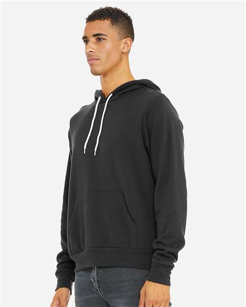Bella+Canvas 3719 Unisex Sponge Fleece Pullover Hoodie - Dark Grey - model side