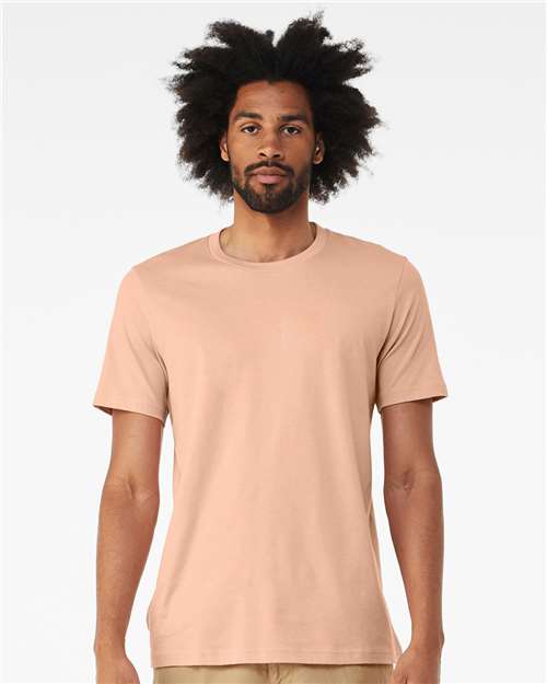 Bella+Canvas 3001 Unisex Jersey Short Sleeve Tee - Peach - model front