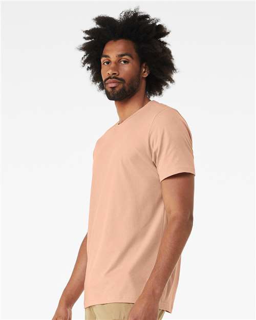 Bella+Canvas 3001 Unisex Jersey Short Sleeve Tee - Peach - model side