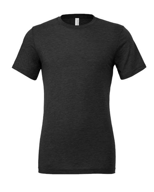 Bella+Canvas 3413 Unisex Triblend Short Sleeve Tee - Solid Dark Grey Triblend - flat front