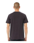 BELLA + CANVAS 3201 Men's Heather CVC Raglan Tee - Dark Grey Heather - model back