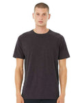 BELLA + CANVAS 3201 Men's Heather CVC Raglan Tee - Dark Grey Heather - model front