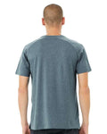 BELLA + CANVAS 3201 Men's Heather CVC Raglan Tee - Heather Slate - model back