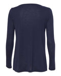 BELLA + CANVAS 8855 Women's Flowy Long Sleeve V-Neck Tee - Midnight - back
