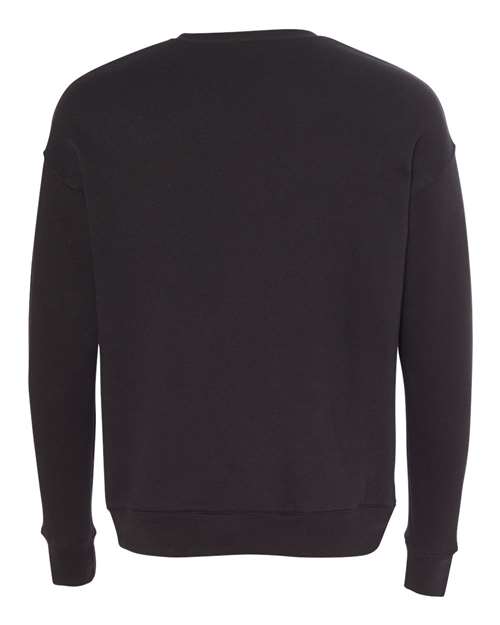 Bella + Canvas 3945 Sponge Fleece Drop Shoulder Crewneck Sweatshirt - Black - back