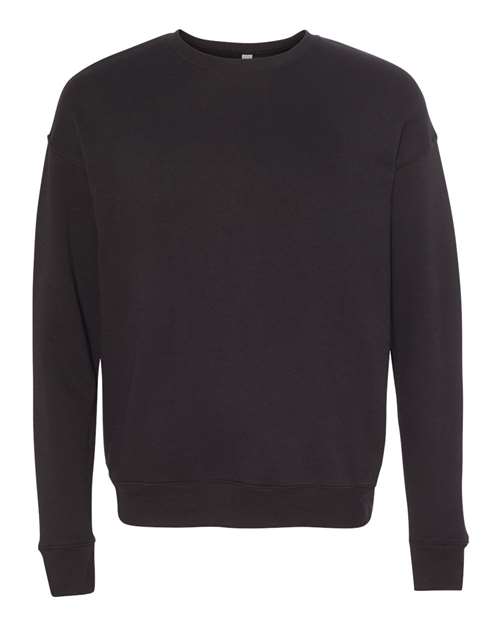 Bella + Canvas 3945 Sponge Fleece Drop Shoulder Crewneck Sweatshirt - Black - front