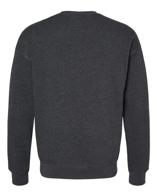 Bella + Canvas 3945 Sponge Fleece Drop Shoulder Crewneck Sweatshirt - Dark Grey Heather - back