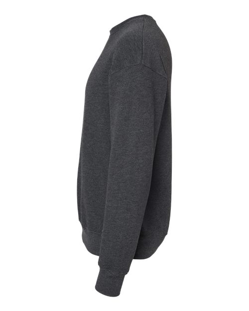 Bella + Canvas 3945 Sponge Fleece Drop Shoulder Crewneck Sweatshirt - Dark Grey Heather - side