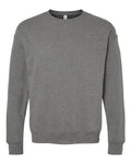 Bella + Canvas 3945 Sponge Fleece Drop Shoulder Crewneck Sweatshirt - Deep Heather - flat front