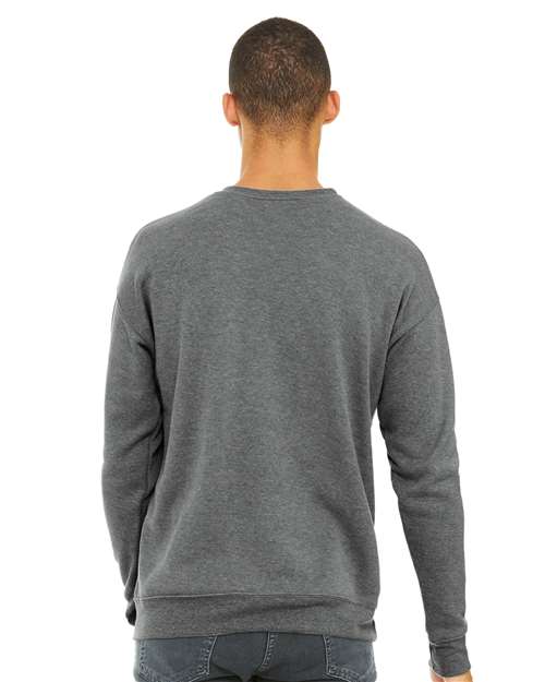 Bella + Canvas 3945 Sponge Fleece Drop Shoulder Crewneck Sweatshirt - Deep Heather - model back