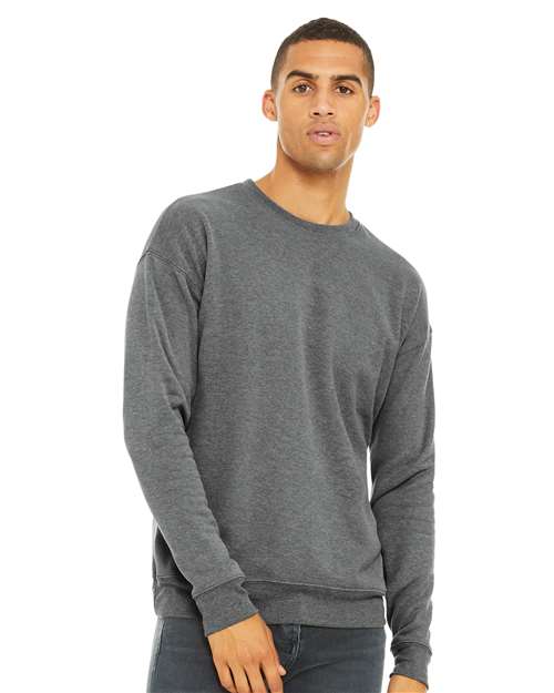 Bella + Canvas 3945 Sponge Fleece Drop Shoulder Crewneck Sweatshirt - Deep Heather - model front
