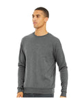 Bella + Canvas 3945 Sponge Fleece Drop Shoulder Crewneck Sweatshirt - Deep Heather - model side