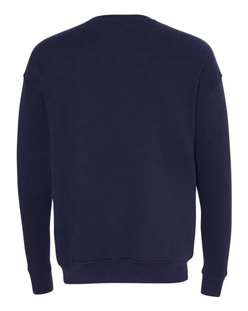 Bella + Canvas 3945 Sponge Fleece Drop Shoulder Crewneck Sweatshirt - Navy - back