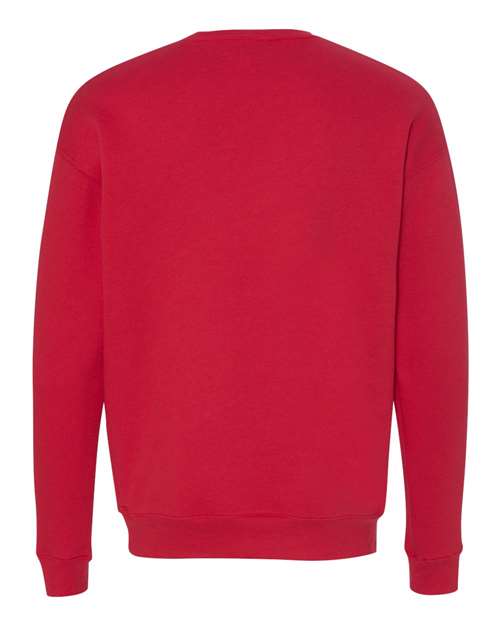 Bella + Canvas 3945 Sponge Fleece Drop Shoulder Crewneck Sweatshirt - Red - back